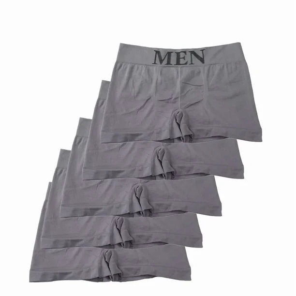 5 Pcs Thin Style Men's High Elastic Plain Color Comfortable Boxer Briefs Panties Breathable Pantyhose Mixed Color 5 pieces weight 50-80kg