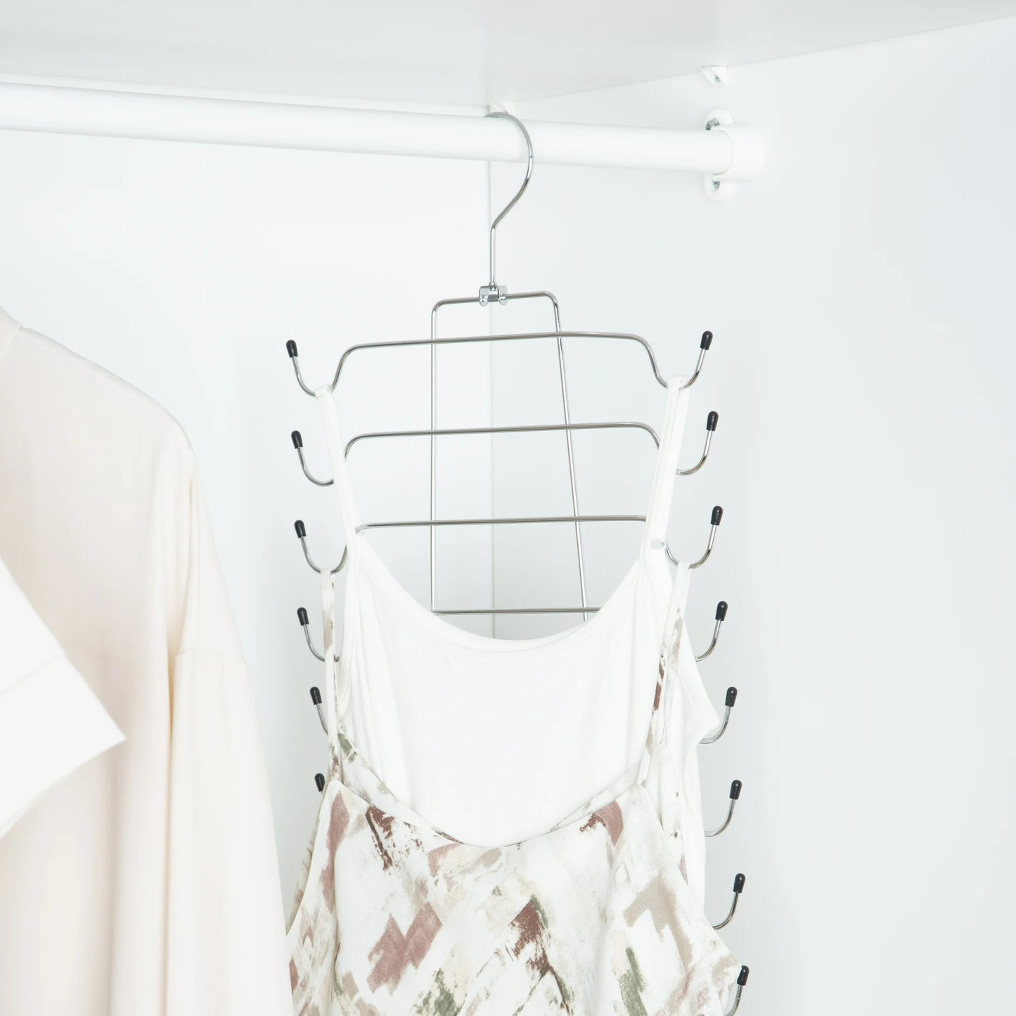 (2 pack) Folding Tank Top & Bra Hanger - Heavy Duty Metal, Space Saving Hanger for Adults