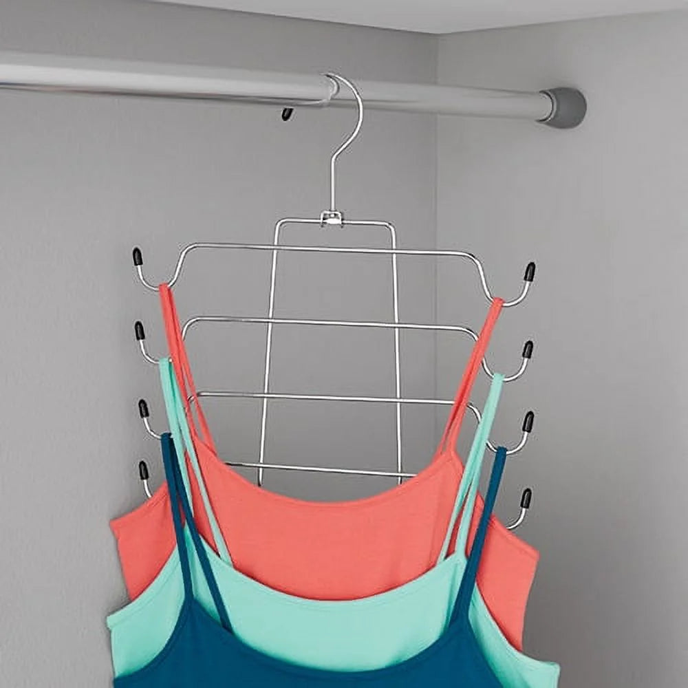 (2 pack) Folding Tank Top & Bra Hanger - Heavy Duty Metal, Space Saving Hanger for Adults