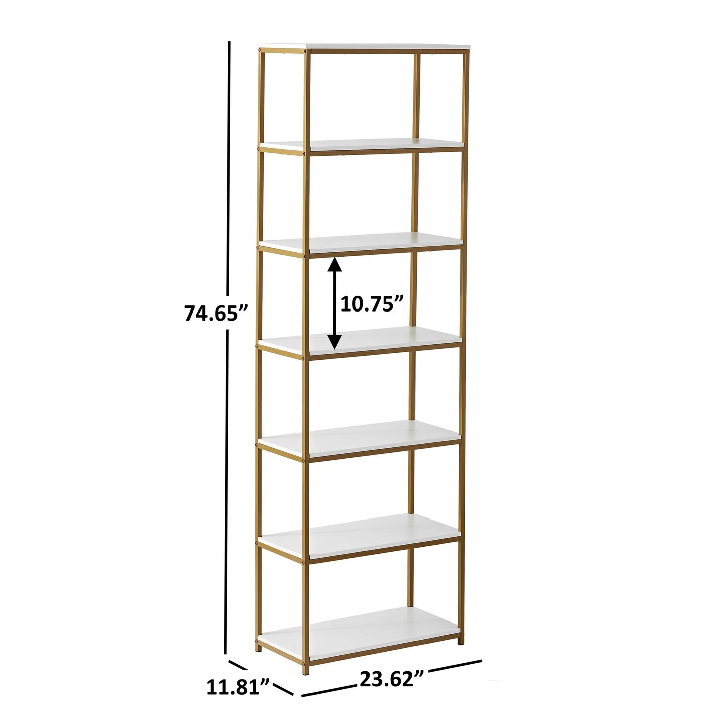 Mainstays 6-Shelf Metal Frame Bookcase