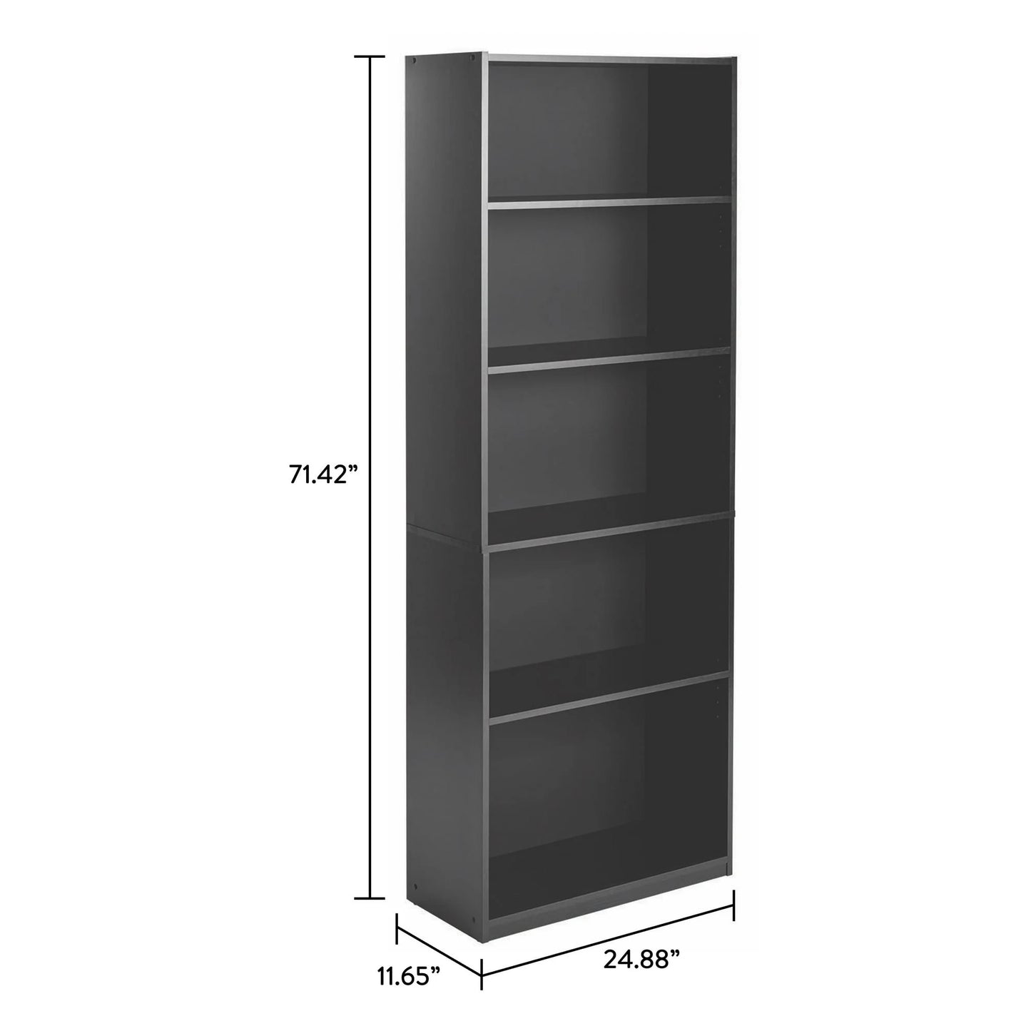 Mainstays 5-Shelf Bookcase with Adjustable Shelves
