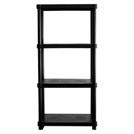 4 Tier Resin Garage Shelving Unit Sturdy Storage Shelf Rack 250lbs Capacity