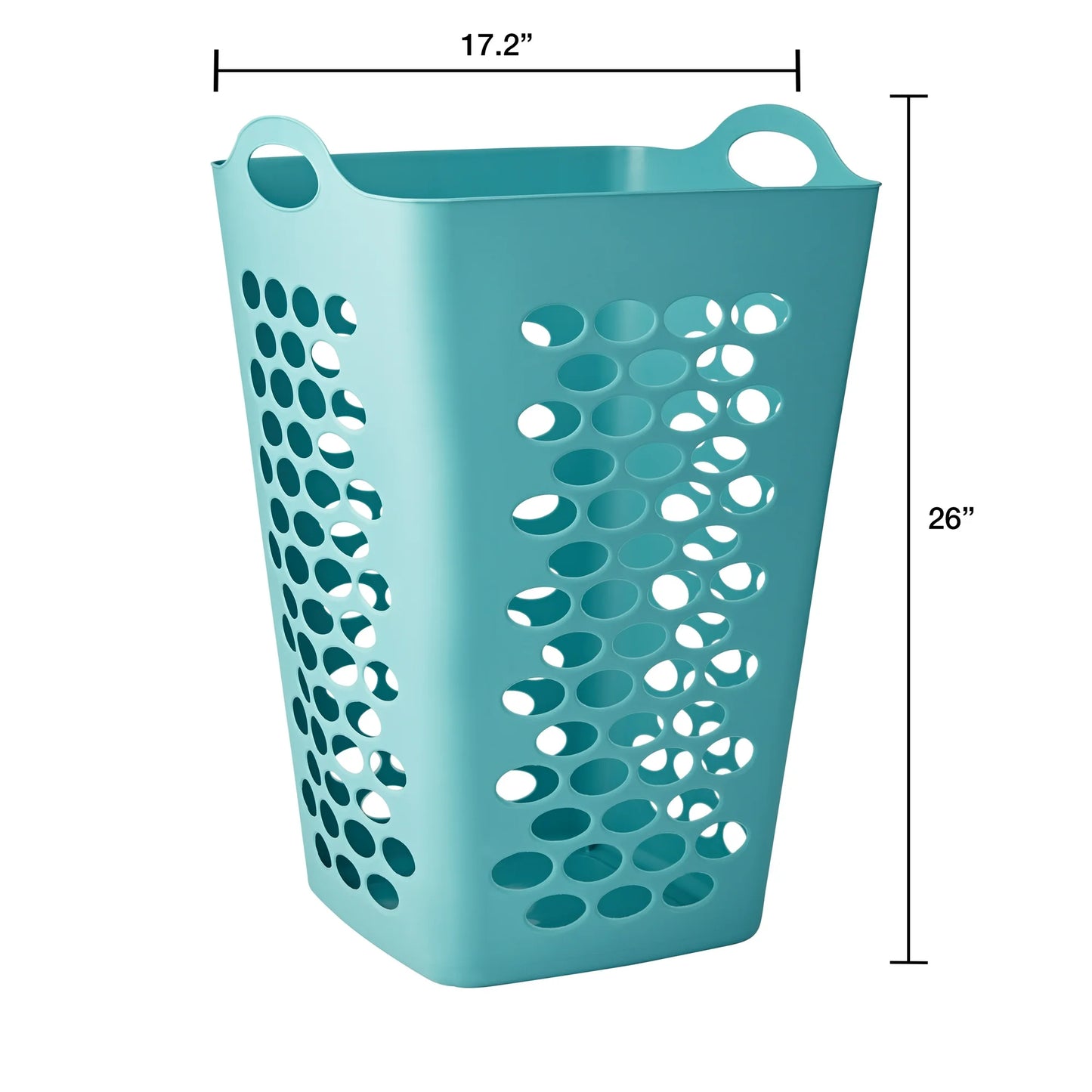 Mainstays Flexible Plastic Square Laundry Hamper, 3 Pack, Teal