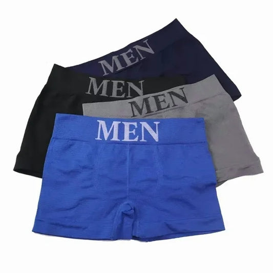 5 Pcs Thin Style Men's High Elastic Plain Color Comfortable Boxer Briefs Panties Breathable Pantyhose Mixed Color 5 pieces weight 50-80kg
