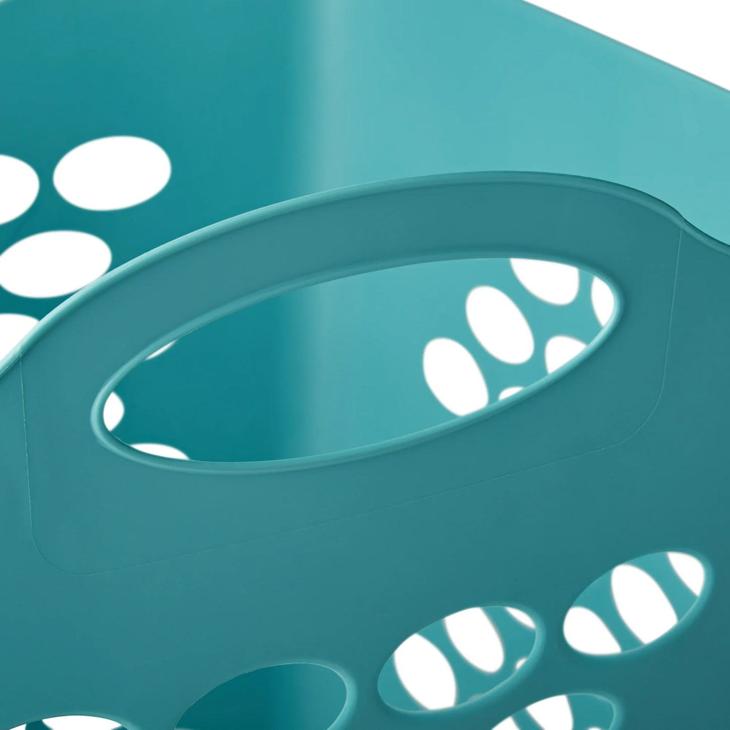 Mainstays Flexible Plastic Square Laundry Hamper, 3 Pack, Teal