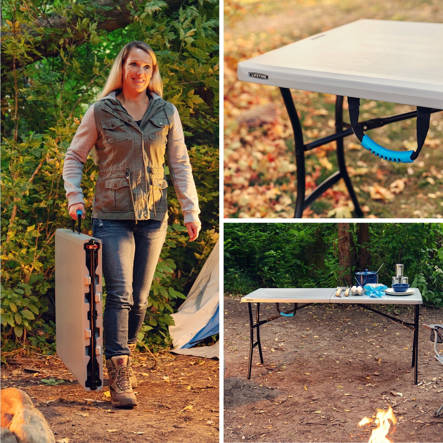 Lifetime 5 Foot Rectangle Fold-in-Half Table, Indoor/Outdoor Essential