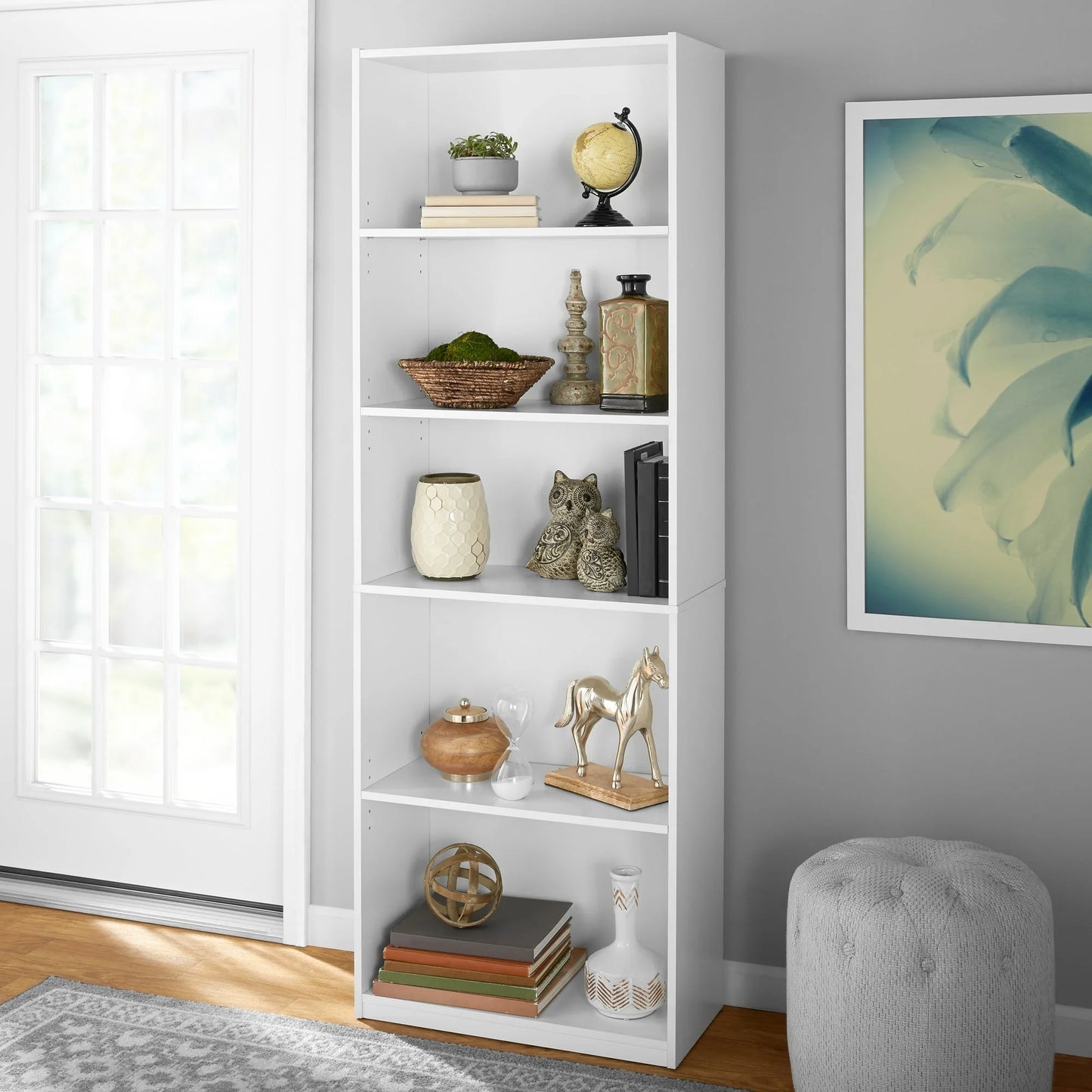 Mainstays 5-Shelf Bookcase with Adjustable Shelves