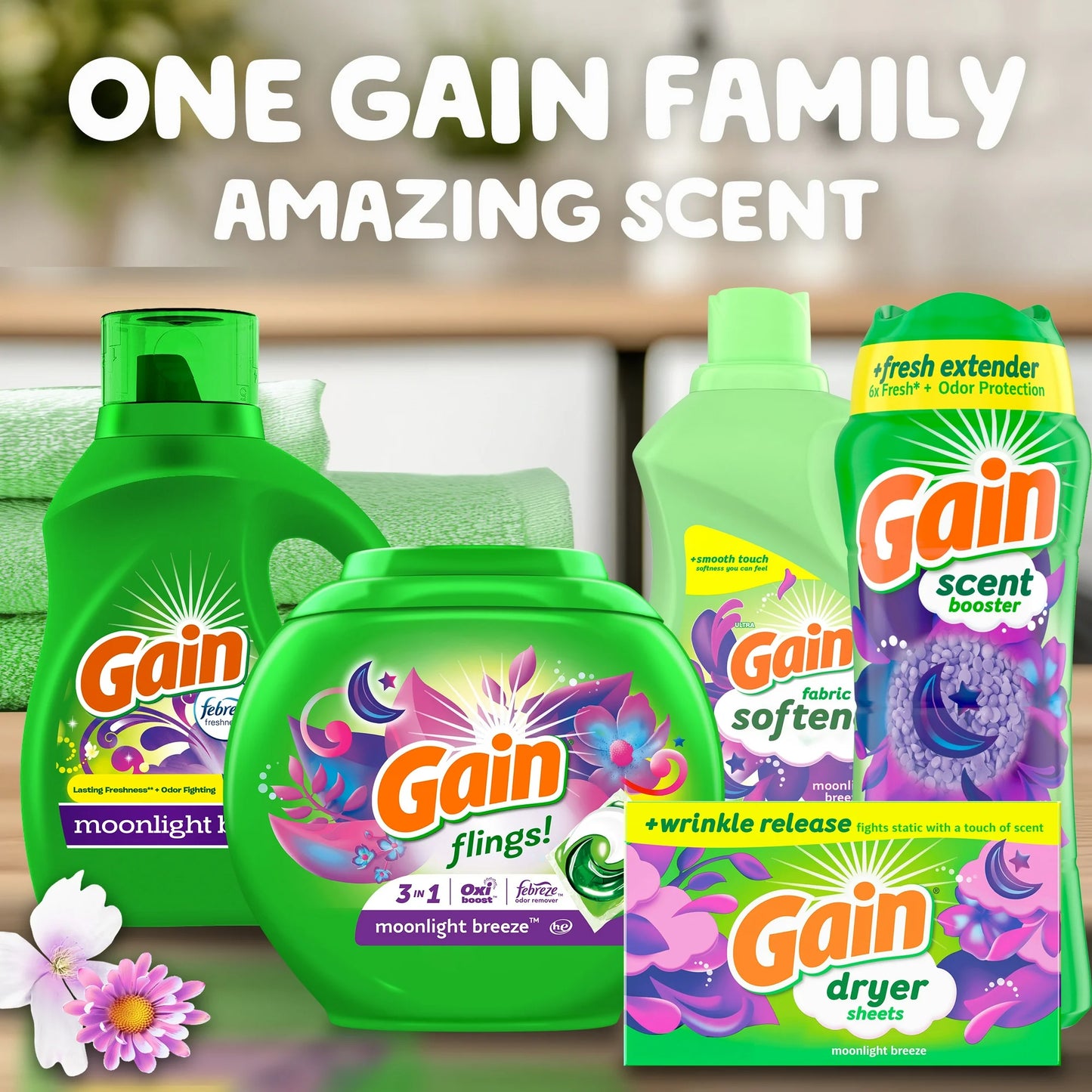 Gain Liquid Laundry Detergent, Moonlight Breeze Scent