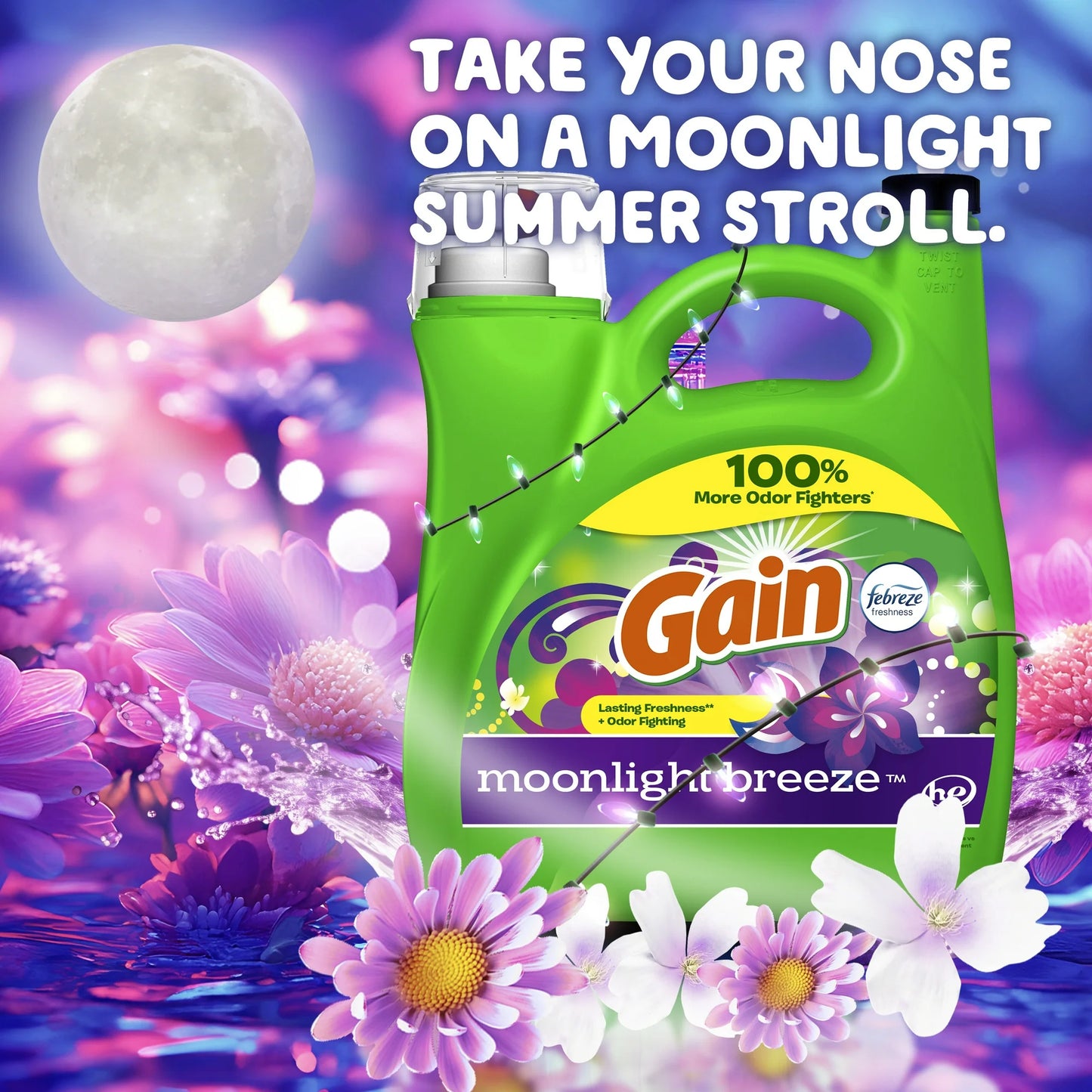 Gain Liquid Laundry Detergent, Moonlight Breeze Scent