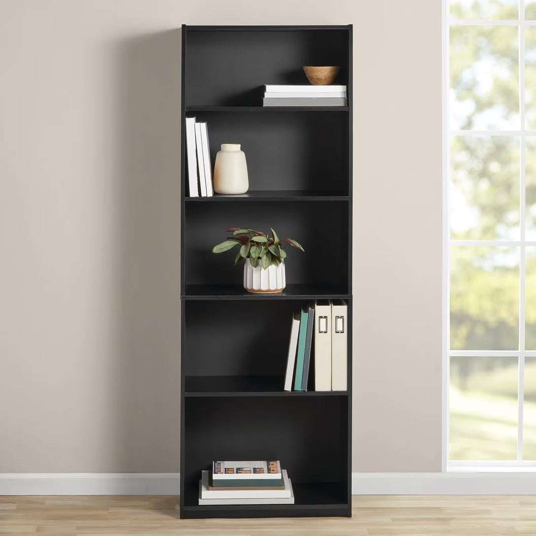 Mainstays 5-Shelf Bookcase with Adjustable Shelves