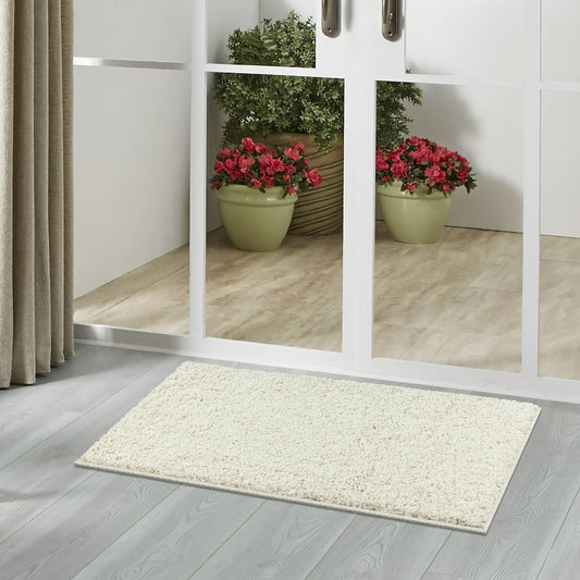 Mainstays Traditional Solid Ivory Tufted Shag Indoor Accent Rug, 1'8"x2'10"
