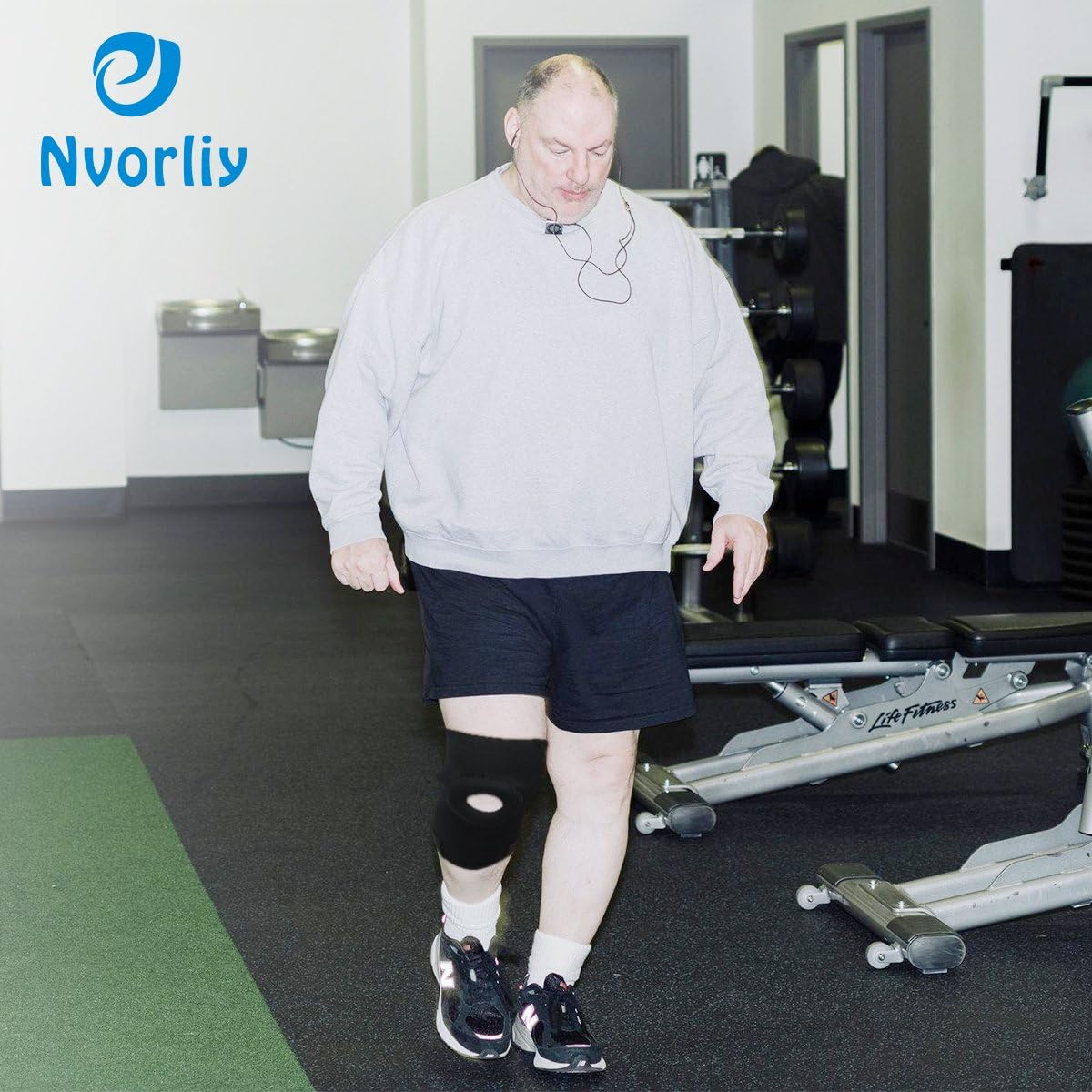 Nvorliy Plus Size Knee Compression Sleeve, Knee Brace for Large Legs Medical Support for Knee Pain Relief, Arthritis, Sports Exercise, Injury & Post-Surgery Recovery, Fit Men and Women (6XL)
