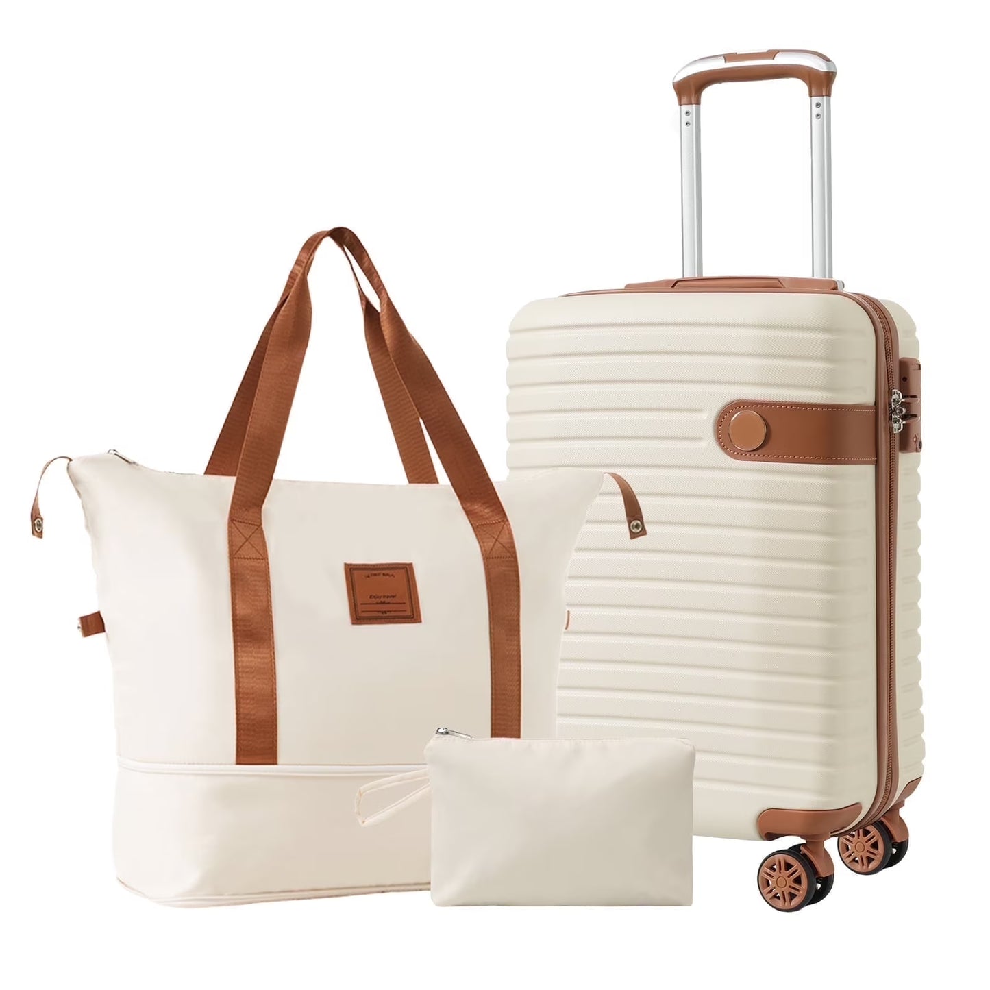Luggage Sets 3 Piece Lightweight Hardside Rugged Travel Suitcase with Wheels, 22” x 14” x 9” Airline Approved, TSA Lock