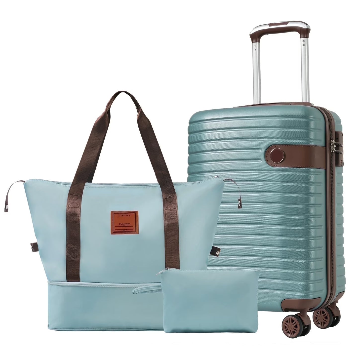 Luggage Sets 3 Piece Lightweight Hardside Rugged Travel Suitcase with Wheels, 22” x 14” x 9” Airline Approved, TSA Lock