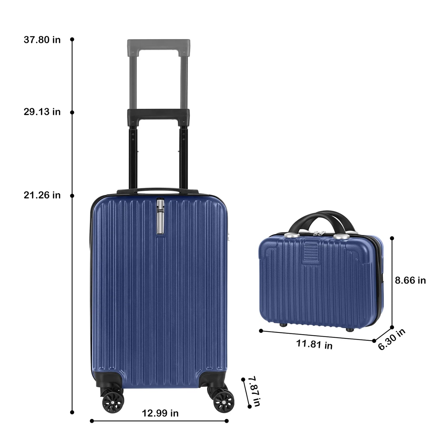 2PCS Luggage Two Piece Rolling Luggage Set Lightweight With Hook 20″ + 14″ Save Upto 6$