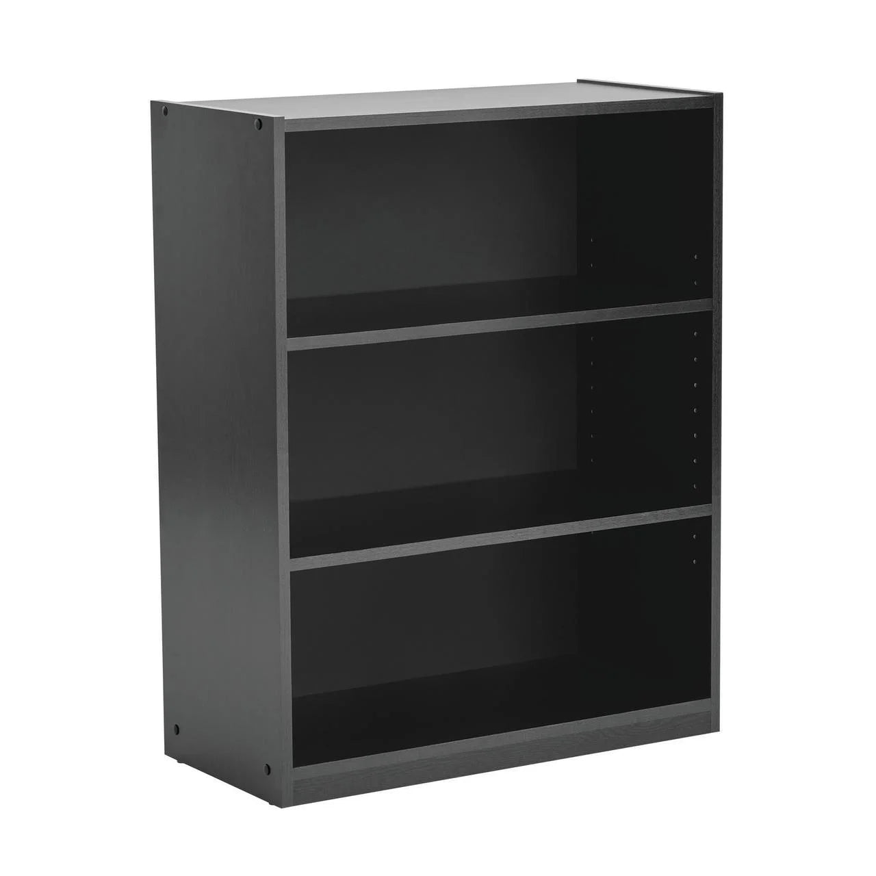 Mainstays 3-Shelf Bookcase with Adjustable Shelves, True Black Oak & White