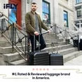 iFLY Hardside Fibertech Luggage 24" Checked Luggage, Cotton Candy