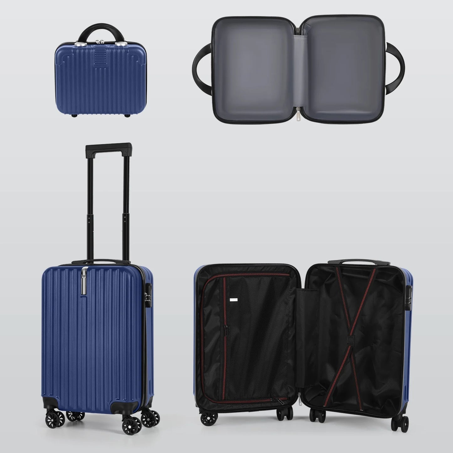 2PCS Luggage Two Piece Rolling Luggage Set Lightweight With Hook 20″ + 14″ Save Upto 6$
