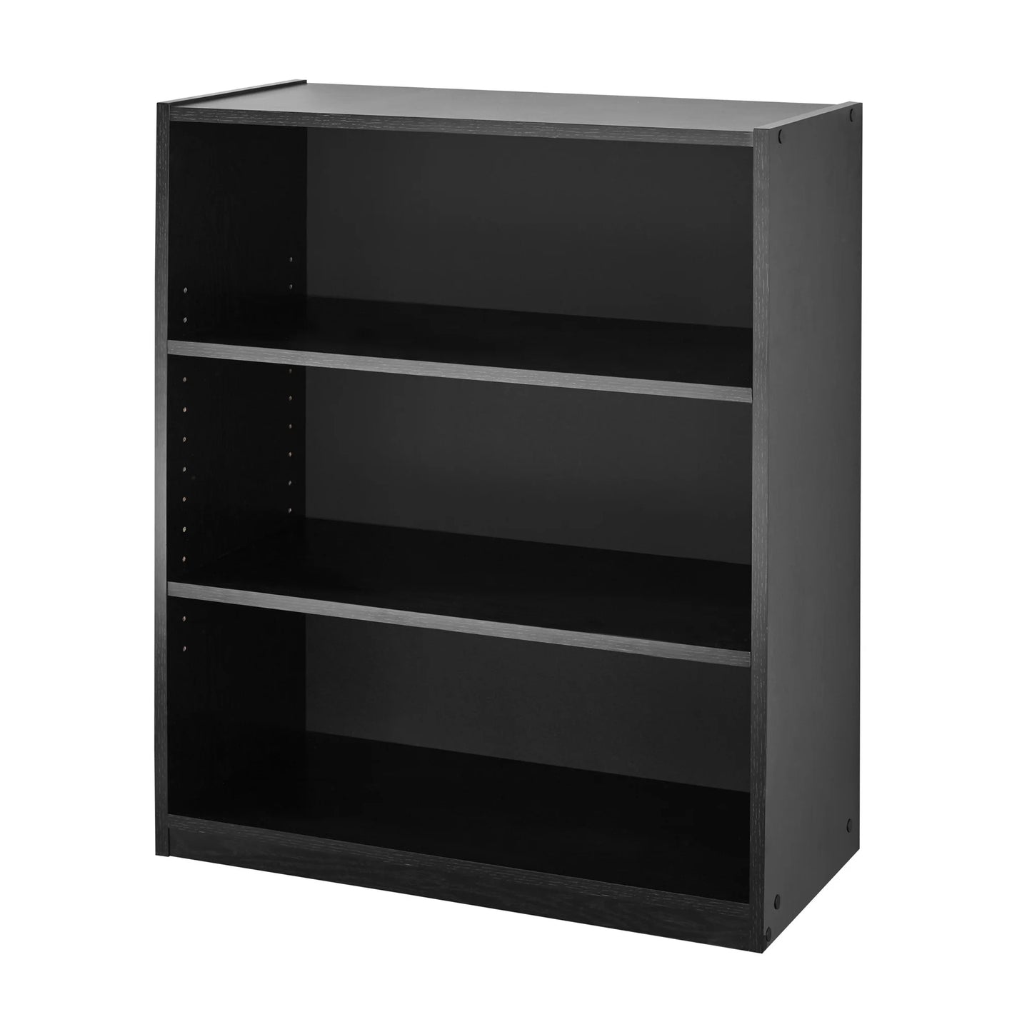 Mainstays 3-Shelf Bookcase with Adjustable Shelves, True Black Oak & White