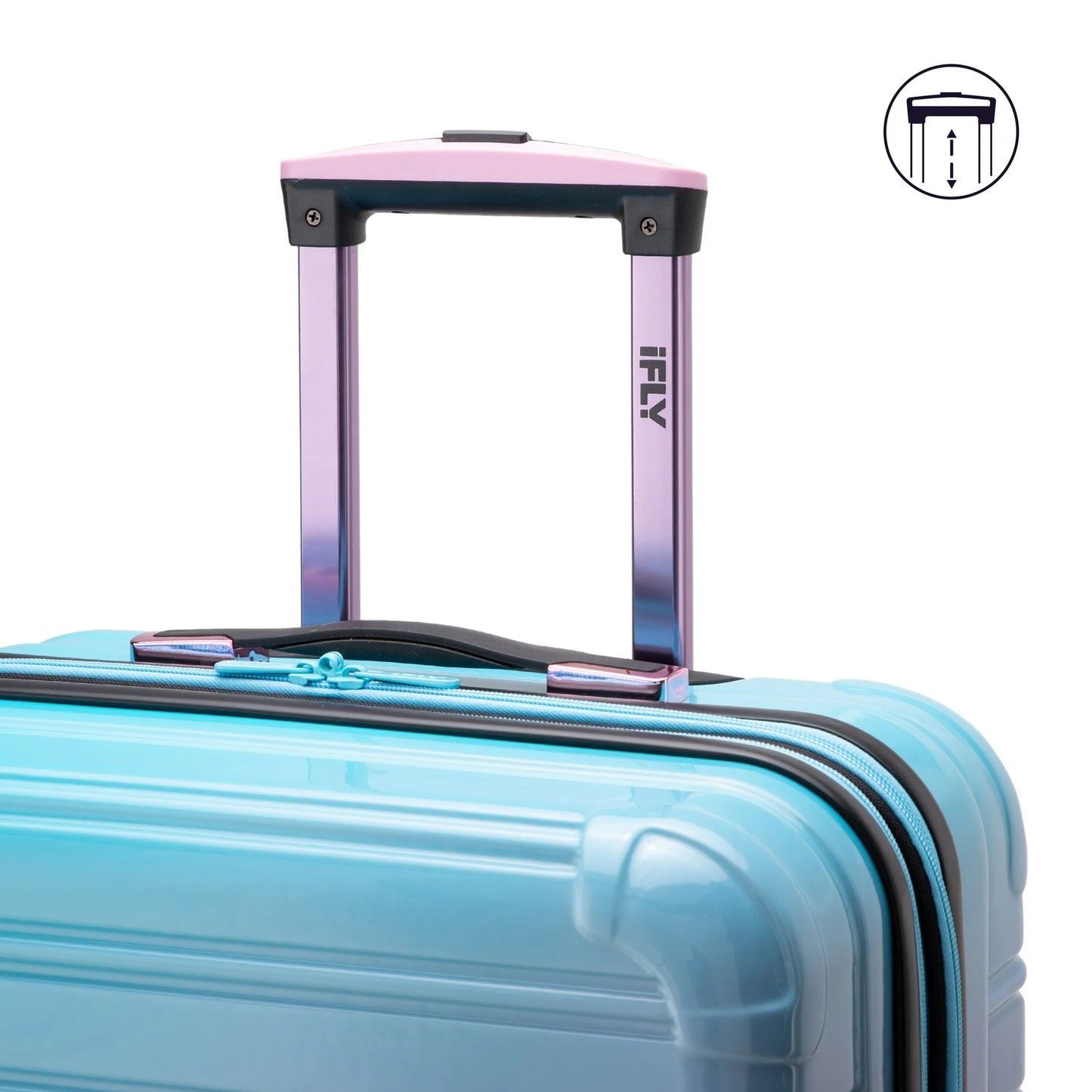 iFLY Hardside Fibertech Luggage 24" Checked Luggage, Cotton Candy