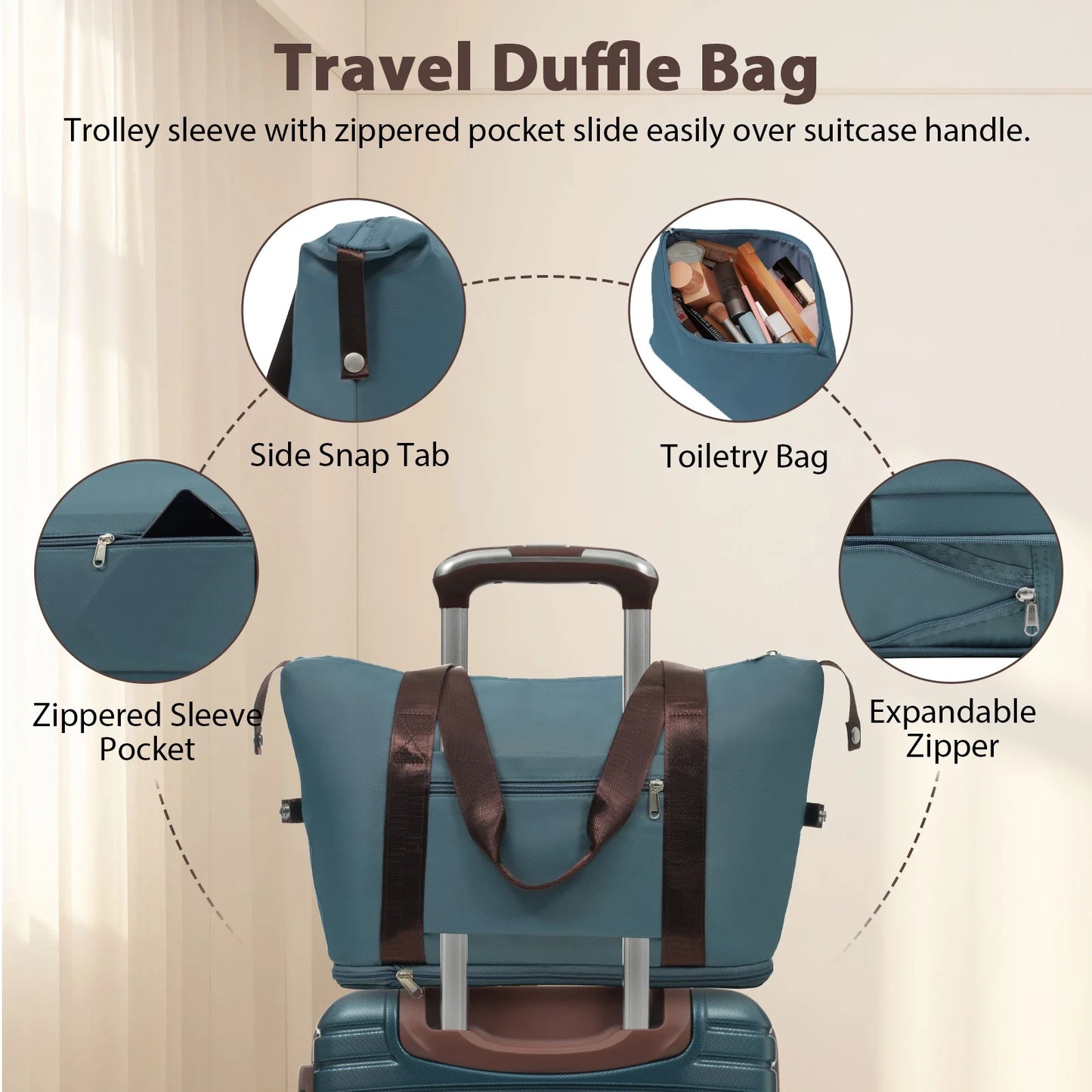 Luggage Sets 3 Piece Lightweight Hardside Rugged Travel Suitcase with Wheels, 22” x 14” x 9” Airline Approved, TSA Lock