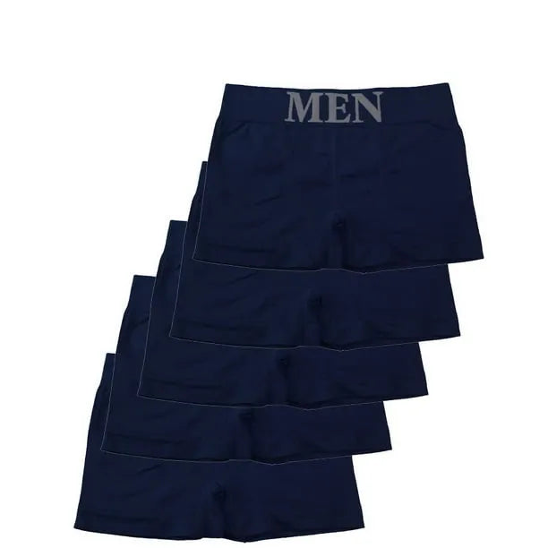 5 Pcs Thin Style Men's High Elastic Plain Color Comfortable Boxer Briefs Panties Breathable Pantyhose Mixed Color 5 pieces weight 50-80kg