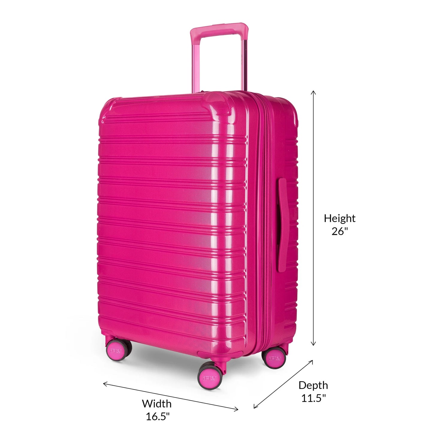 iFLY Hardside Fibertech Luggage 24" Checked Luggage, Cotton Candy