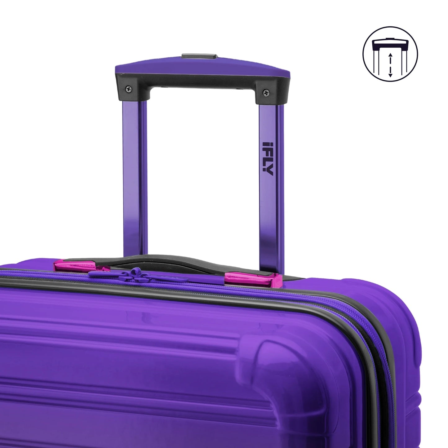 iFLY Hardside Fibertech Luggage 24" Checked Luggage, Cotton Candy