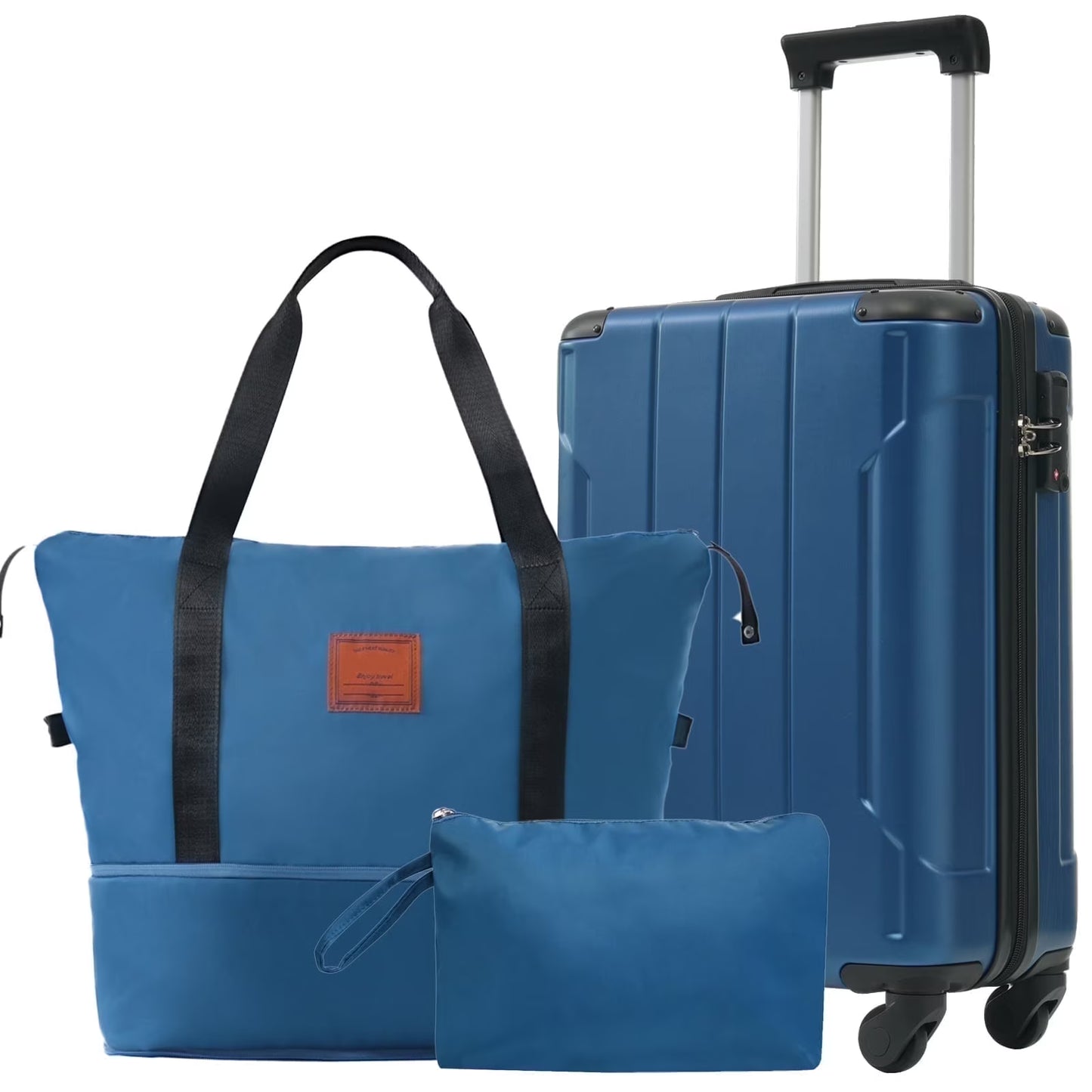 Luggage Sets 3 Piece Lightweight Hardside Rugged Travel Suitcase with Wheels, 22” x 14” x 9” Airline Approved, TSA Lock