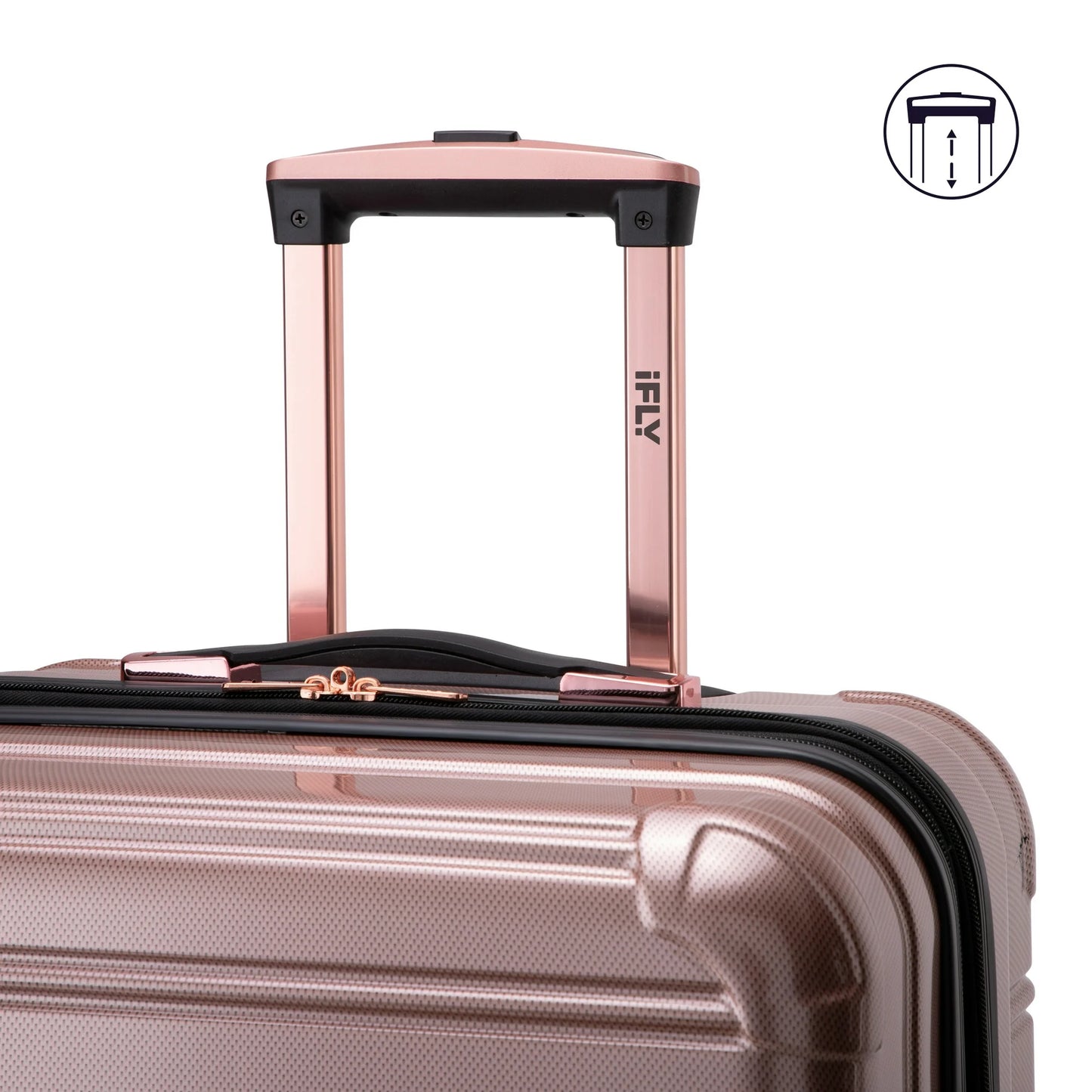 iFLY Hardside Fibertech Luggage 24" Checked Luggage, Cotton Candy