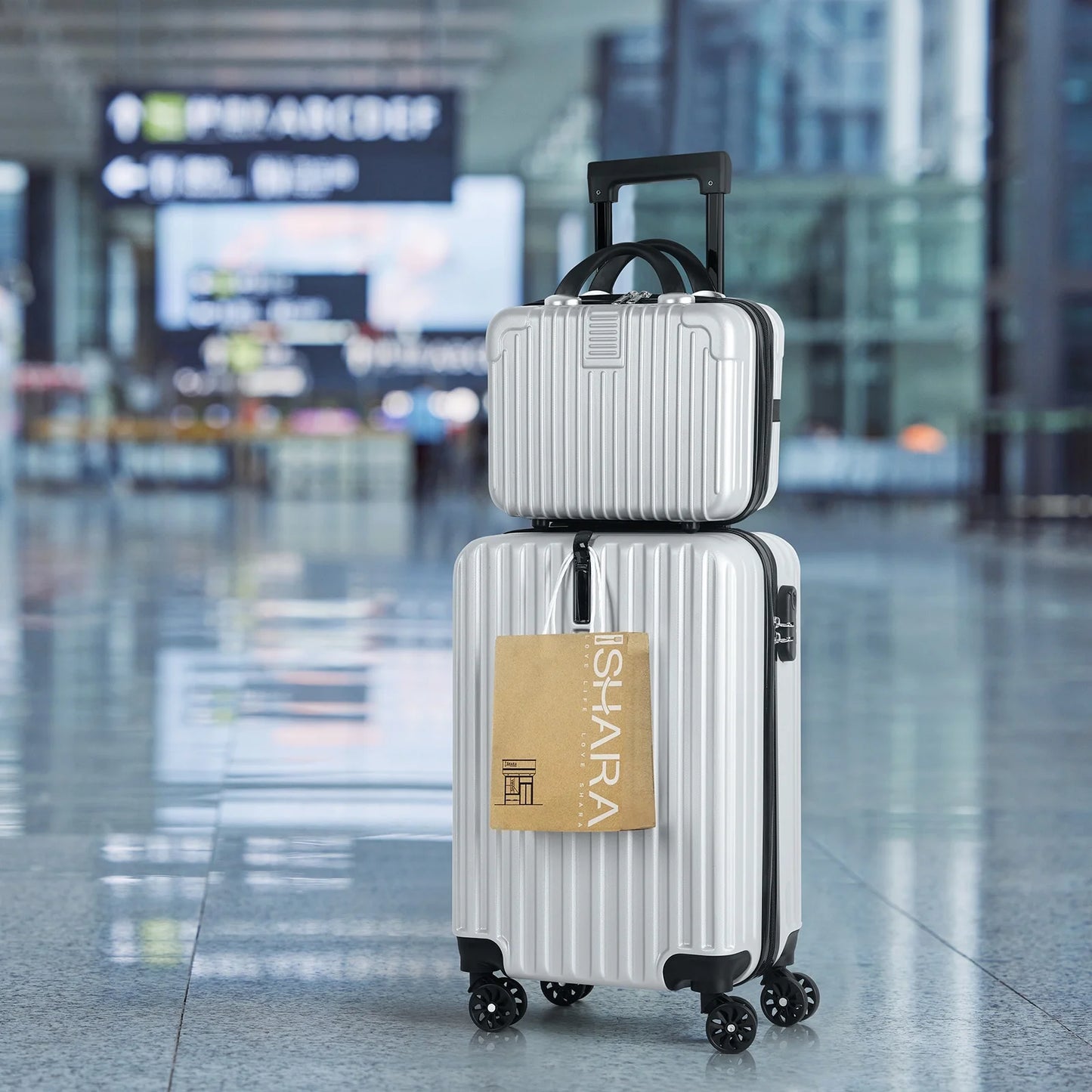 2PCS Luggage Two Piece Rolling Luggage Set Lightweight With Hook 20″ + 14″ Save Upto 6$