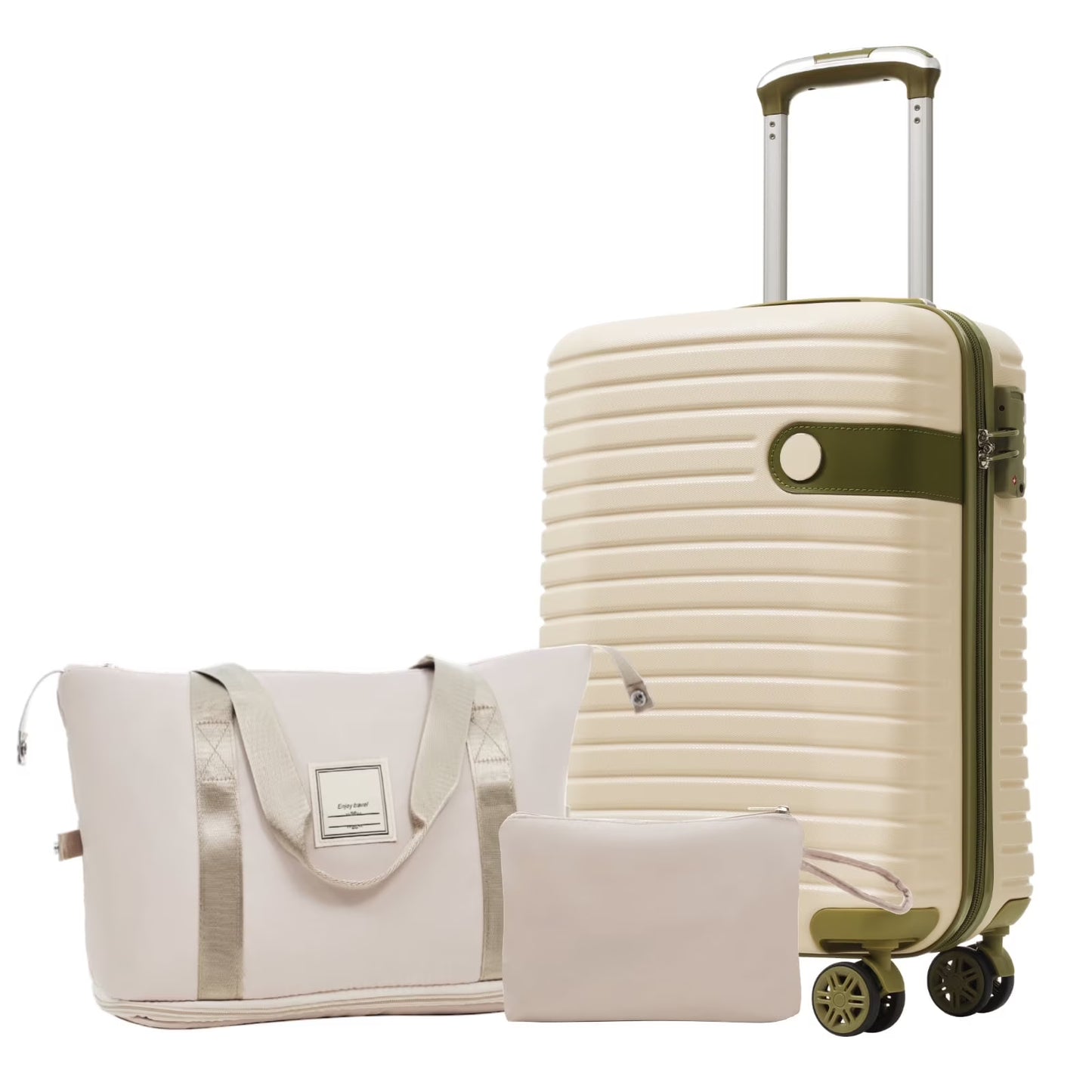 Luggage Sets 3 Piece Lightweight Hardside Rugged Travel Suitcase with Wheels, 22” x 14” x 9” Airline Approved, TSA Lock