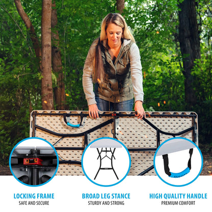 Lifetime 5 Foot Rectangle Fold-in-Half Table, Indoor/Outdoor Essential