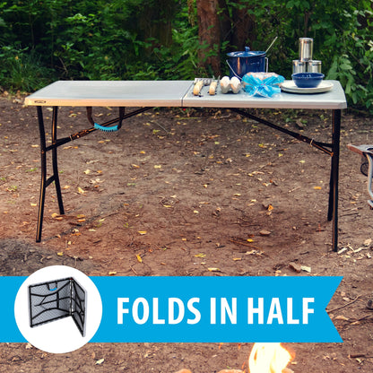 Lifetime 5 Foot Rectangle Fold-in-Half Table, Indoor/Outdoor Essential