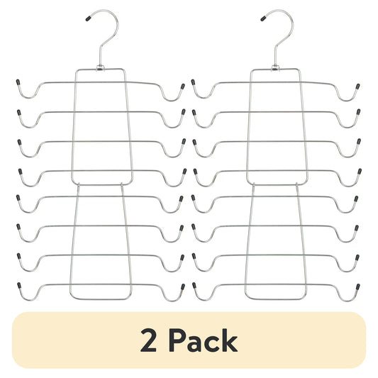 (2 pack) Folding Tank Top & Bra Hanger - Heavy Duty Metal, Space Saving Hanger for Adults