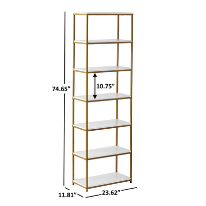 Mainstays 6-Shelf Metal Frame Bookcase
