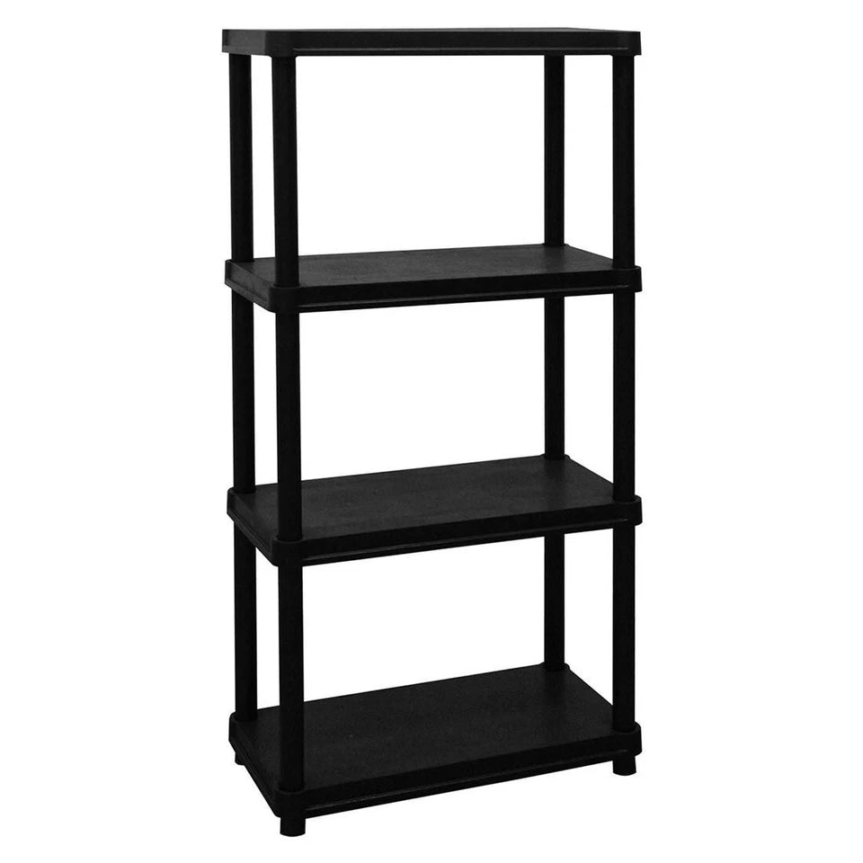 4 Tier Resin Garage Shelving Unit Sturdy Storage Shelf Rack 250lbs Capacity