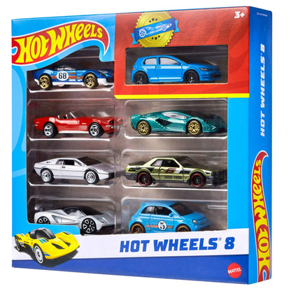 Hot Wheels Set of 8 Basic Toy Cars & Trucks in 1:64 Scale Including 1 Exclusive