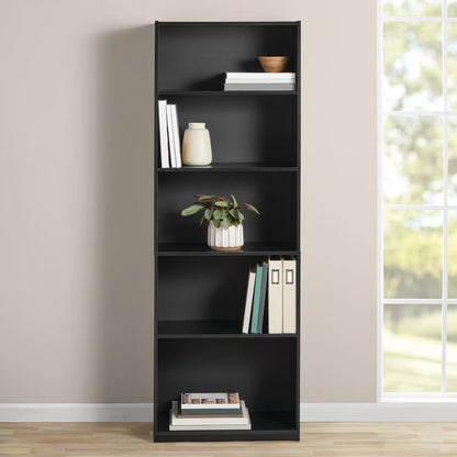 Mainstays 5-Shelf Bookcase with Adjustable Shelves