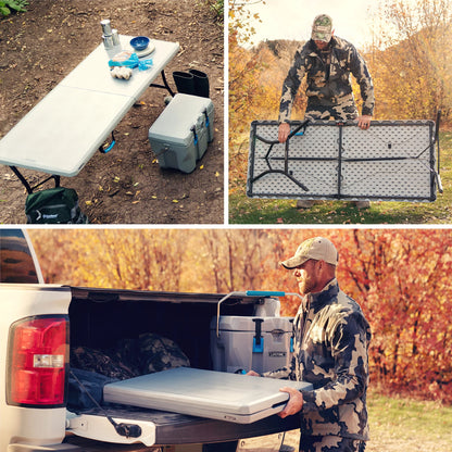 Lifetime 5 Foot Rectangle Fold-in-Half Table, Indoor/Outdoor Essential