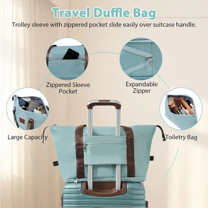 Luggage Sets 3 Piece Lightweight Hardside Rugged Travel Suitcase with Wheels, 22” x 14” x 9” Airline Approved, TSA Lock