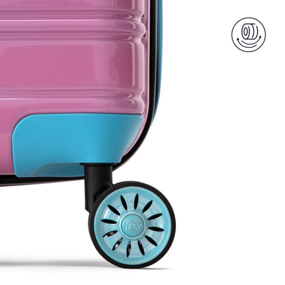 iFLY Hardside Fibertech Luggage 24" Checked Luggage, Cotton Candy
