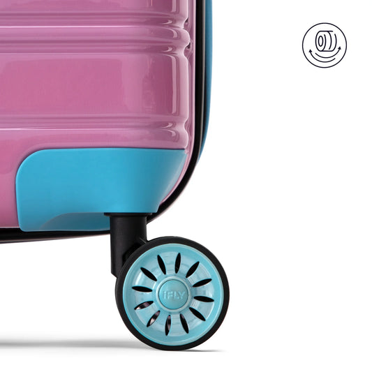 iFLY Hardside Fibertech Luggage 24" Checked Luggage, Cotton Candy