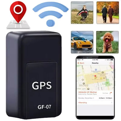 GF-07 Mini GPS Tracker, Magnetic Mini GPS Real Time Long Standby Tracking Device for Vehicle Car Person Dog Pet Size: about 42 * 25 * 20mm Black