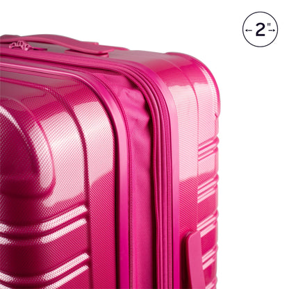iFLY Hardside Fibertech Luggage 24" Checked Luggage, Cotton Candy