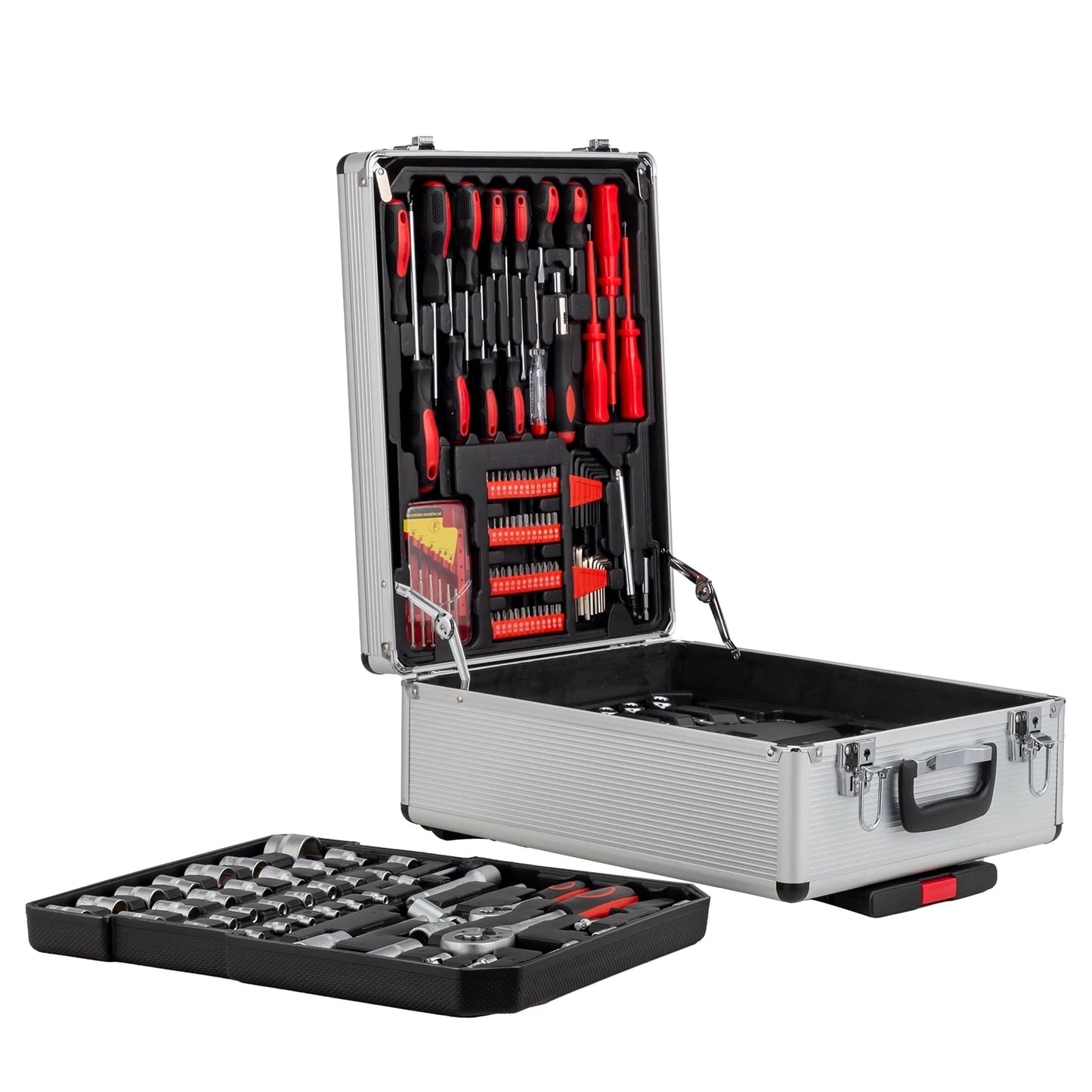 799pcs Aluminum Trolley Case Tool Set Silver - General Household Hand Tool Kit - Home Tool Kit/Mechanics Tools Kit