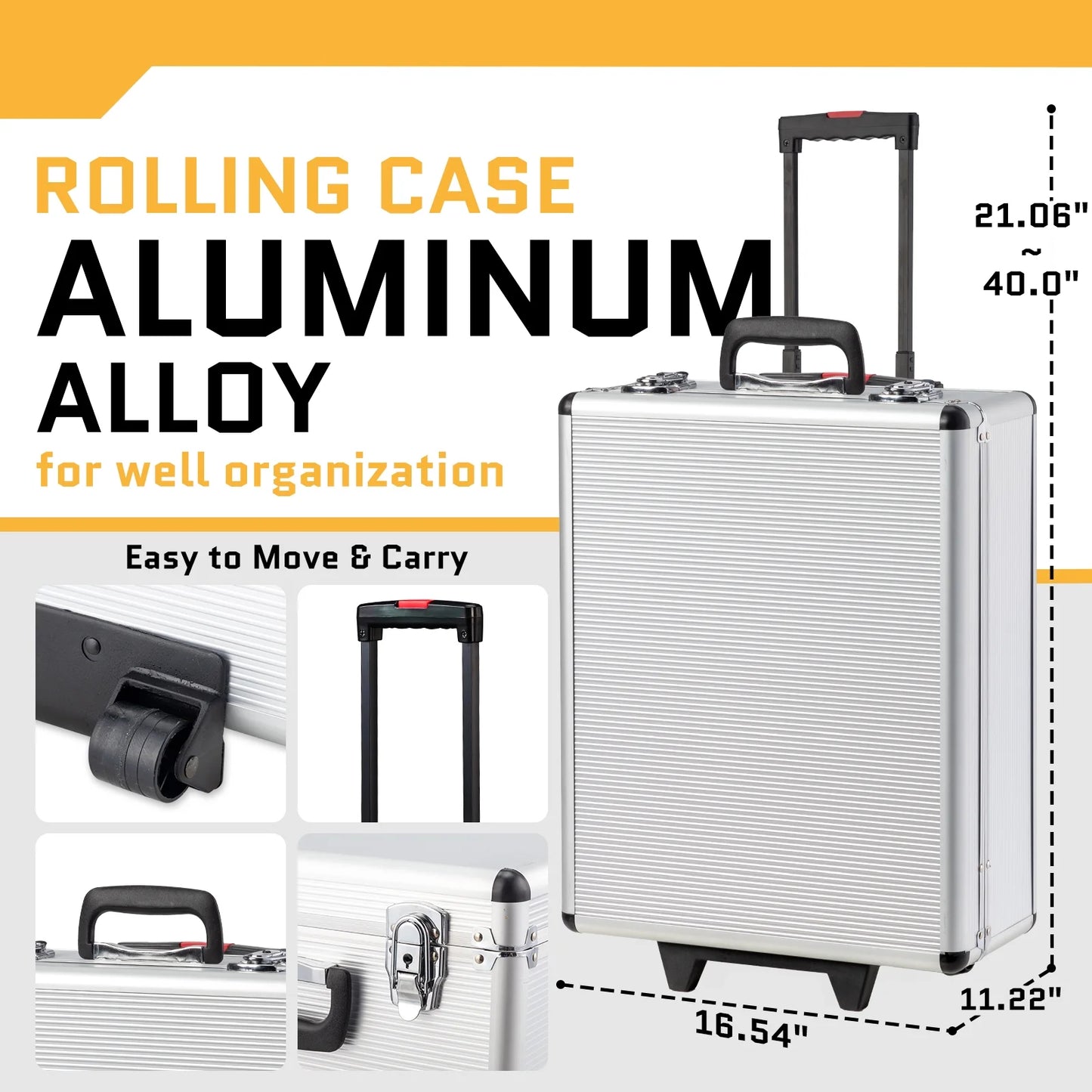 799pcs Aluminum Trolley Case Tool Set Silver - General Household Hand Tool Kit - Home Tool Kit/Mechanics Tools Kit