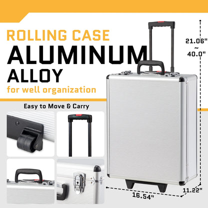 799pcs Aluminum Trolley Case Tool Set Silver - General Household Hand Tool Kit - Home Tool Kit/Mechanics Tools Kit