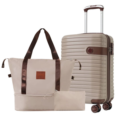 Luggage Sets 3 Piece Lightweight Hardside Rugged Travel Suitcase with Wheels, 22” x 14” x 9” Airline Approved, TSA Lock
