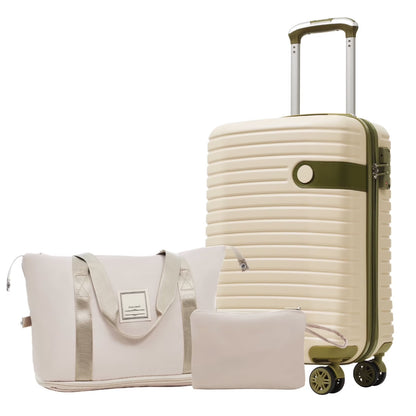 Luggage Sets 3 Piece Lightweight Hardside Rugged Travel Suitcase with Wheels, 22” x 14” x 9” Airline Approved, TSA Lock